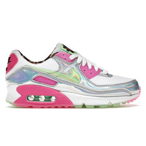 Nike �i�C�L ���f�B�[�X �X�j�[�J�[ �yNike Air Max 90 LX Daisy Leopard Iridescent (Women's)�z �T�C�Y US_W_11 White/Illusion Green-Laser Fuchsia-Black