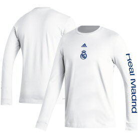アディダス メンズ Tシャツ トップス Real Madrid adidas Team Crest Long Sleeve TShirt White
