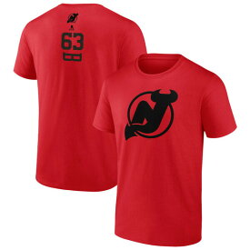 ファナティクス メンズ Tシャツ トップス New Jersey Devils Fanatics Branded Personalized One Color TShirt Red
