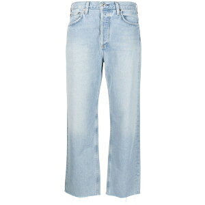 �V�`�Y���Y �I�u �q���[�}�j�e�B ���f�B�[�X �f�j���p���c �{�g���X Raw-cut hem straight-leg jeans Blue