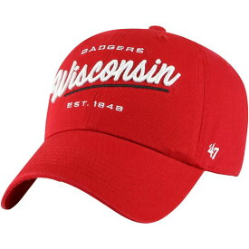 【送料無料】 フォーティーセブン レディース 帽子 アクセサリー Wisconsin Badgers '47 Women's Sidney Clean Up Adjustable Hat Red