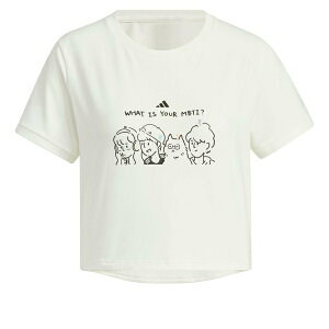 adidas AfB_X fB[X Xj[J[ y(WMNS) adidas Graphic Crop T-Shirt Asia Sizing 'White Black' JN6663z TCY US_W_M
