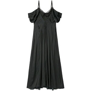 �G�[�[�b�g �t�@�N�g���[ ���f�B�[�X �����s�[�X �g�b�v�X Off-shoulder lace-panel dress Black