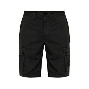 �X�g�[���A�C�����h �����Y �J�W���A���p���c �{�g���X Brushed old effect cargo shorts Black