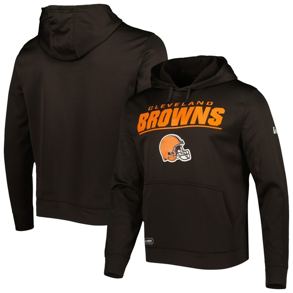 ニューエラ メンズ パーカー・スウェットシャツ アウター Cleveland Browns New Era Combine Authentic Stated Logo Pullover Hoodie Brownトップス
