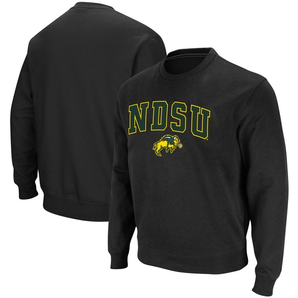 コロシアム メンズ パーカー・スウェットシャツ アウター NDSU Bison Colosseum Arch & Logo Tackle Twill Pullover Sweatshirt Black