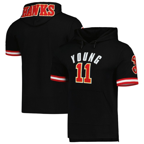 プロスタンダード メンズ パーカー・スウェットシャツ アウター Trae Young Atlanta Hawks Pro Standard Name & Number Short Sleeve Pullover Hoodie Black 0