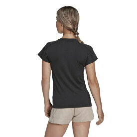 アディダス レディース Tシャツ トップス Women's Training Moisture-Wicking Logo V-Neck T-shirt Black