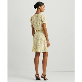 ラルフローレン レディース ワンピース トップス Women's Floral Georgette Puff-Sleeve Dress Cream Multi