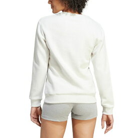アディダス レディース パーカー・スウェットシャツ アウター Women's 3-Stripe Cotton Fleece Crewneck Sweatshirt Off White Mel/white