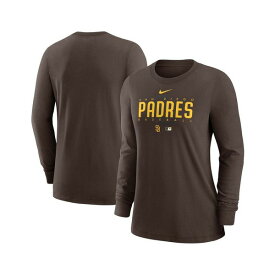 ナイキ レディース Tシャツ トップス Women's Brown San Diego Padres Authentic Collection Legend Performance Long Sleeve T-shirt Brown