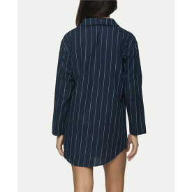 フェリナ レディース シャツ トップス Women's Mirielle Sleep Shirt Peacoat with Ivory Pinstripe