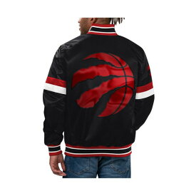 スターター レディース ジャケット＆ブルゾン アウター Men's Black Toronto Raptors Home Game Satin Full-Snap Varsity Jacket Black