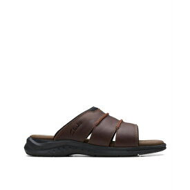 クラークス メンズ サンダル シューズ Men's Leather Walkford Easy Slide Sandals Brown Tumbled Leather