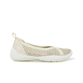 ジャイビーユー レディース サンダル シューズ Women's Emma Perforated Pattern Slip-On Flat Shoe Cream Shimmer