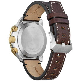 シチズン レディース 腕時計 アクセサリー Eco-Drive Men's Chronograph Promaster Skyhawk Brown Leather Strap Watch 45mm Brown
