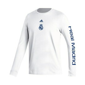 アディダス レディース Tシャツ トップス Men's White Real Madrid Team Crest Long Sleeve T-shirt White