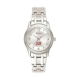 ブロバ レディース 腕時計 アクセサリー Saint Francis Red Flash Bulova Women's SilverTone Dial Stainless Steel Quartz Watch Silver