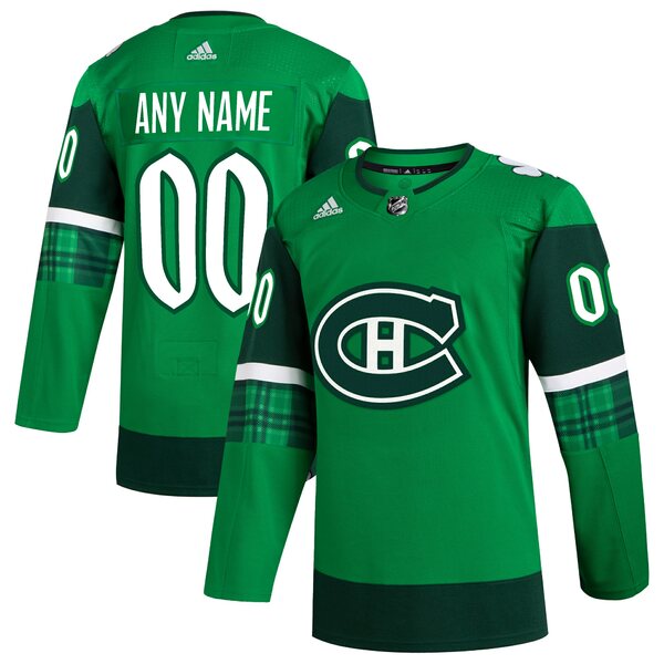 アディダス メンズ ユニフォーム トップス Montreal Canadiens adidas St. Patrick's Day Authentic Custom Jersey Kelly Green