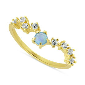 ジャニ ベルニーニ レディース リング アクセサリー Simulated Opal (1/6 ct. t.w.) & Cubic Zirconia Statement Ring in 18k Gold-Plated Sterling Silver, Created for Macy's Opal