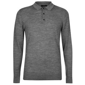 【送料無料】 ハウィック メンズ ニット&セーター アウター Howick Merino Polo Shirt Grey Marl