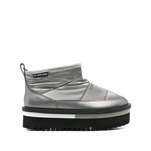 �g�~�[�q���t�B�K�[ ���f�B�[�X �u�[�c �V���[�Y Padded flatform rain boots Silver