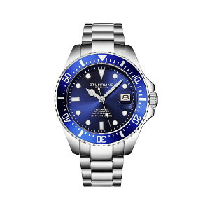 �X�^�[�����O ���f�B�[�X �r���v �A�N�Z�T���[ Men's Japanese Seiko NH35 Automatic Self Wind Movement Diver Watch, Stainless Steel Bracelet Blue