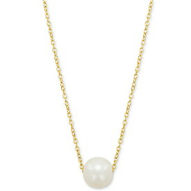 ジャニ ベルニーニ レディース ネックレス・チョーカー・ペンダントトップ アクセサリー Cultured Freshwater Pearl (8mm) Solitaire 18" Pendant Necklace, Created for Macy's Gold Over Silver