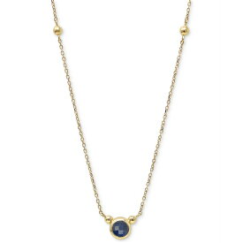 アンジー メンズ ネックレス・チョーカー アクセサリー Sapphire Bezel Solitaire Pendant Necklace in 14k Gold, 14" + 2" extender (Also in Moonstone) SAPPHIRE