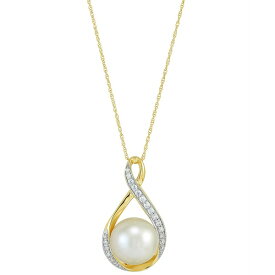 ホノラ レディース ネックレス・チョーカー・ペンダントトップ アクセサリー Cultured Ming Pearl (11mm) & Diamond (1/4 ct. t.w.) Swirl Pendant Necklace in 14k Gold, 16" + 2" extender Gold