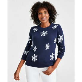 スタイルアンドコー レディース ニット&セーター アウター Petite Holiday Themed Whimsy Sweaters, Created for Macy's Industrial Blue
