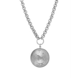 2028 レディース ネックレス・チョーカー・ペンダントトップ アクセサリー Women's Round Aries Pendant Necklace Silver-tone