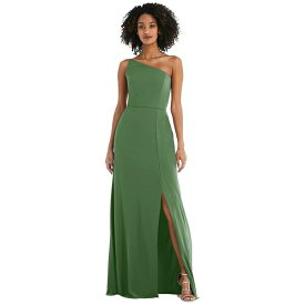 アフターシックス レディース ワンピース トップス Women's Skinny One-Shoulder Trumpet Gown with Front Slit Vineyard green