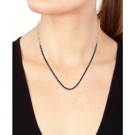 エフィー コレクション レディース ネックレス・チョーカー・ペンダントトップ アクセサリー EFFY&reg; Sapphire & Paperclip Link 18" Tennis Necklace (6-1/4 ct. t.w.) in 14k Gold Yellow Gol