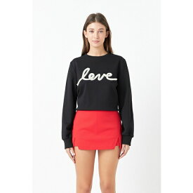 エンドレスローズ レディース パーカー・スウェットシャツ アウター Women's Pearl Love Sweatshirt Black