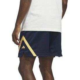 アディダス メンズ カジュアルパンツ ボトムス Men's Select Baller Stripe Shorts Indigo / Orange Spark