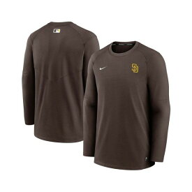 ナイキ レディース Tシャツ トップス Men's Brown San Diego Padres Authentic Collection Logo Performance Long Sleeve T-shirt Brown