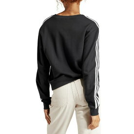 アディダス レディース パーカー・スウェットシャツ アウター Women's Essential Cotton 3-Stripe V-Neck Sweatshirt Black