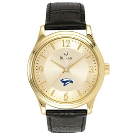 ブロバ メンズ 腕時計 アクセサリー Broward Seahawks Bulova Stainless Steel Watch with Leather Band Gold/Black