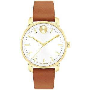 oh fB[X rv ANZT[ Women's Bold Access Swiss Quartz Cognac Leather Watch, 34mm Brown