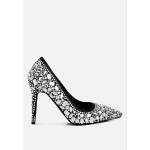 �������h�����O ���f�B�[�X �q�[�� �V���[�Y Iceout Diamante & Rhinestone Embellishments Pumps Black