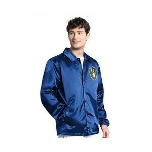 �X�^�[�^�[ �����Y �W���P�b�g���u���]�� �A�E�^�[ Men's Royal Milwaukee Brewers Cooperstown Collection Point Man Full-Snap Coaches Jacket Royal