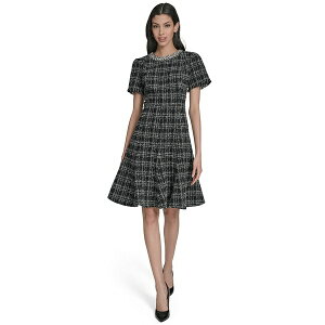 �G���U�W�F�C ���f�B�[�X �����s�[�X �g�b�v�X Petite Embellished Fit and Flare Dress Black