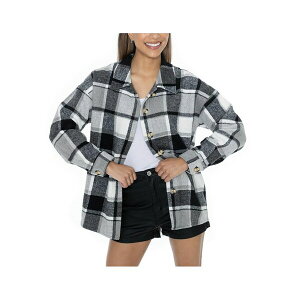 Q[fC fB[X WPbgu] AE^[ Women's Grey Kansas Jayhawks Long Sleeve Brushed Plaid Button-Up Overshirt Jacket Gray