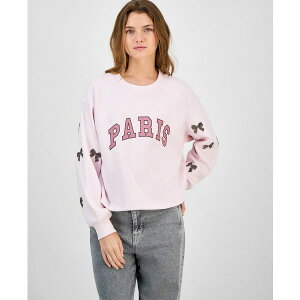 �}�b�f���K�[�� ���f�B�[�X �p�[�J�[�E�X�E�F�b�g�V���c �A�E�^�[ Juniors' Rhinestone-Embellished Sweatshirt Pink Paris