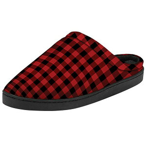 LOTCY Y Xb|E[t@[ V[Y Men's Big & Tall Fleece Clog Slippers Red buffalo check