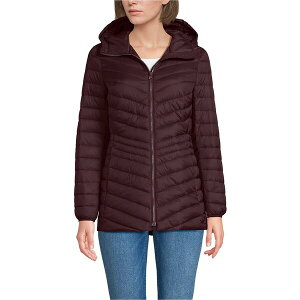 YGh fB[X WPbgu] AE^[ Women's Wanderweight Packable Down Hooded Long Jacket Lush burgundy