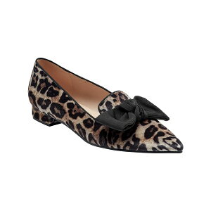 oh[m fB[X Xb|E[t@[ V[Y Women's Auggie Bow Pointed Toe Tailored Loafers Leopard Velvet