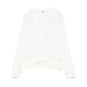�A�N���X �v���g ���f�B�[�X �J�[�f�B�K�� �A�E�^�[ Semi-sheer cardigan White
