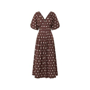 �j�R���X�J�[�N�E�b�h ���f�B�[�X �����s�[�X �g�b�v�X Vicky polka-dot maxi dress Brown